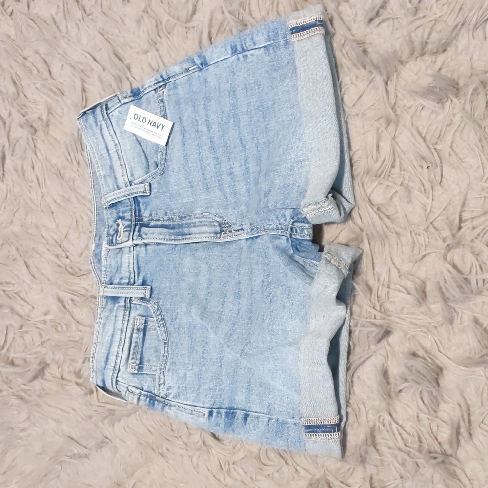 New With Tags Kids Girls Juniors Light Blue Acid Washed Denim Old Navy Shorts